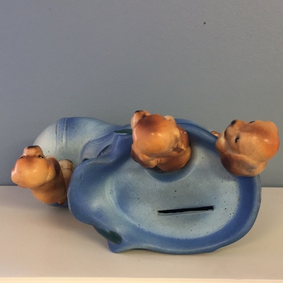 VINTAGE Lipper and Mann Basset Hounds Old Shoe Bank- BLUE - Picture 12 of 12